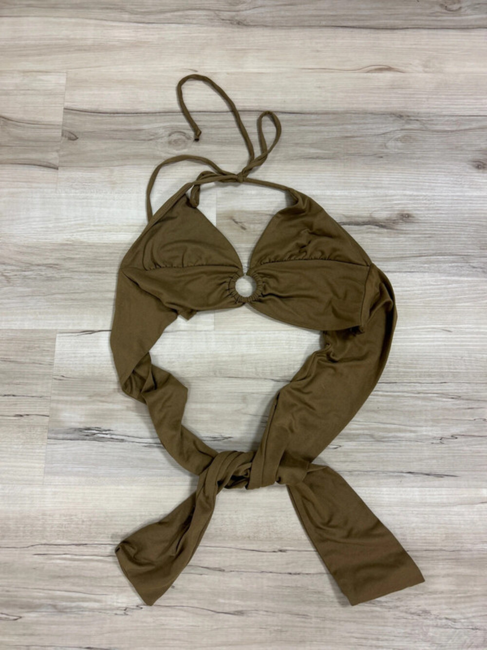 Marci woman’s crop top with straps wrapping around the ribs size XS